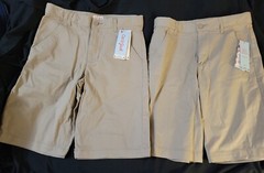 Boys Beige School Uniform Shorts Cat And Jack Adjustable Waist Size NWT-2 Pairs