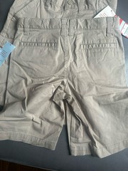 Set Of 2 Cat & Jack Boys Youth Khaki Flat Front School Uniform Chino Shorts Sz 7
