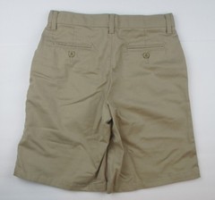 LANDS END Khaki School Uniform Plain Front Chino Shorts Boys 12 *NEW*