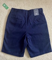 Gap Kids Size 14 Boys Shorts Navy Blue Cotton Dress Uniform Chino Flat Front NWT