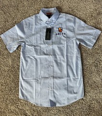 NWT Tommy Hilfiger Boys Blue SS Button Up School Uniform Dress Shirt, Unity Prep