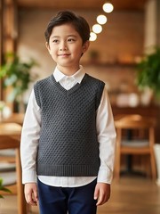 SOLOCOTE Boys White Dress Shirt Long Sleeve Uniform Blouse Formal Size 8Y