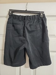 Chaps Boys Navy Blue Flat Front Uniform Shorts Size 7 adjustable waist