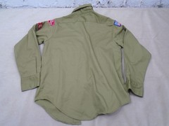 Vintage Boy Scouts of America Shirt Youth 12.5 Olive Green Official Sanforized