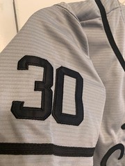 Boy’s The Sandlot Gray & Black Baseball Jersey #30 Rodriguez Size YTH S 8