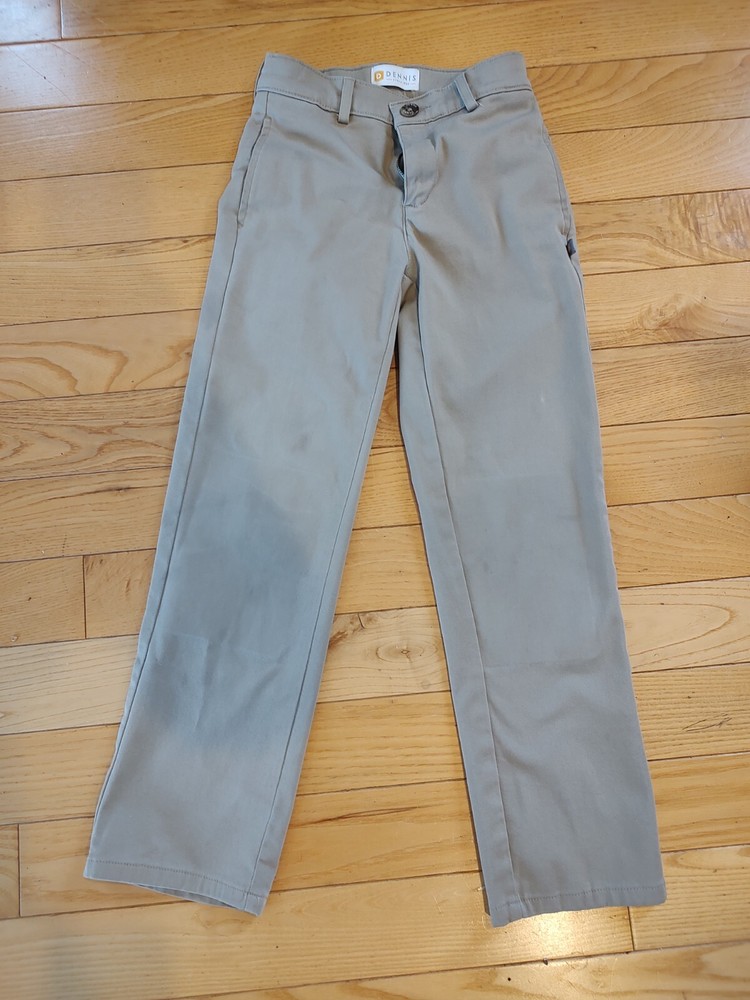 Dennis School Uniform Tan Irvington Flat Front Pant Boys ( Size 8 slim)