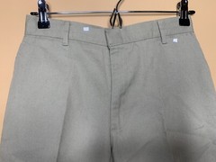 1Boy’s Husky 28 School Uniform Pants Straight Leg Beige Adjust Waist Khaki #1