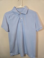 Cat & Jack Boys Uniform Polo Shirt Light Blue L (12/14) Husky Short Sleeve