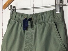 Lands end boys active chino shorts Sz M Green Cotton Pull on Elastic Waist