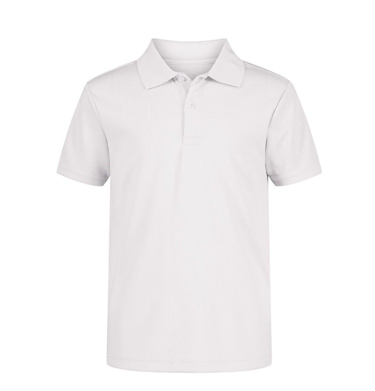 NWT Izod Boys Sz 8 White Uniform Performance Polo Shirts Moisture Wicking