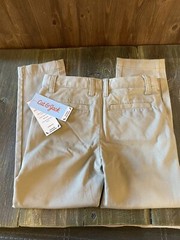 Boys’ Flat Front Stretch Uniform Skinny Fit Pants – Cat & Jack™ Khaki SZ 5 NWT