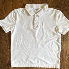 Old Navy Boys Uniform Piqué Polo Shirt, White, Short Sleeve Stretch L (10-12)