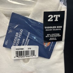 Dickies KS234WH Toddler Polo 2T White Short Sleeve Uniform School