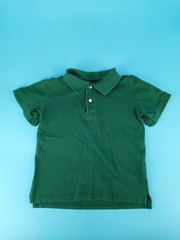 Carter’s Boys Size 5T Uniform Collar Shirt Short Sleeves 1/4 Button Up Green