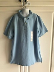 2-NEW Boys Cat & Jack Uniform/Dress Shirts XL 16 Light Blue Collar Short Sleeve