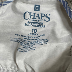 Chaps Boy’s Approved Uniform Tan Flat Front Khaki Chino Pants Size 10Husky