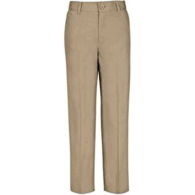 Real School, Boys Husky Size Flat Front Pants School Uniform Approved, Size: 10H