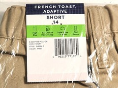 French Toast Youth Boy’s 1-Pack B Adaptive Pull-On Chino Shorts, Khaki, Sz-14