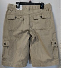 Arizona Khaki Uniform Cargo Shorts Adjustable Kids Boys Size 16 NEW HTF