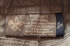 BSA Boy Scouts Uniform Switchback Convertible Pants Olive Green Size 16 Youth