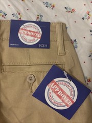New Flat Front Short Size 8 Tan School Uniform Approved Khaki