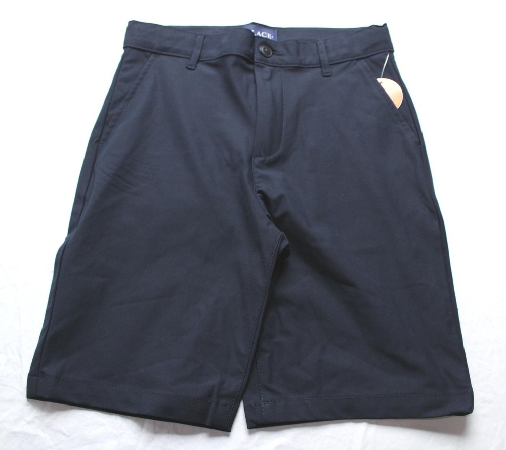 The Children’s Place Boy’s Uniform Quick Dry Chino Shorts LB3 Navy Blue Size 12