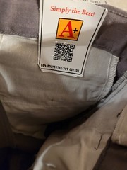 NWT A+ Easy Care Boys Grey School Uniform Pants Size 25×20.5 Husky Medium 12