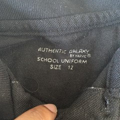 Boys School Uniform Short Sleeve Black Polo Shirt Sz 12 (F7)