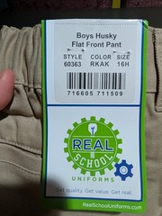 Real School Uniforms Size 16 Husky 28″X26″ NWT