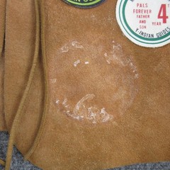 Vintage YMCA Y-Indian Guides Vest Youth Medium Suede Marin County Patches 70s