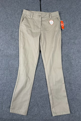 Wonder Nation School Uniform Chino Pants Boys 16 Beige Flat Front Pockets NWT