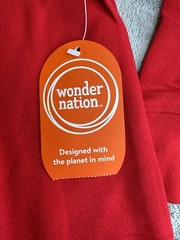 Wonder Nation Kids Long Sleeve Polo Shirt Size XL (14-16) Red School Uniform