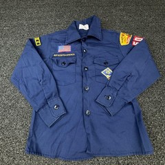 Boy Scouts Of America Uniform Boys 10 Blue Long Sleeve Button Pockets Patch