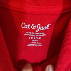 New Boys Red Polo School Uniform Size Large (12/14) Husky-Cat & Jack