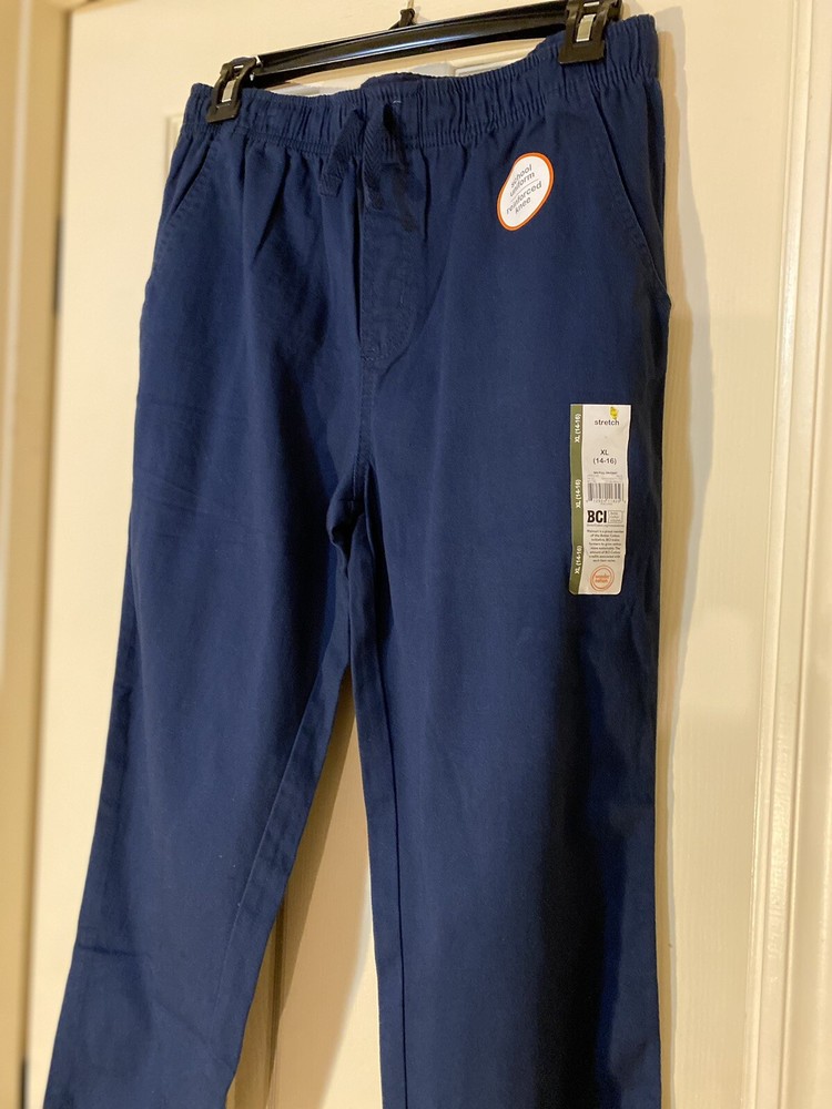 Wonder Nation Boys XL 14-16 Stretch School Uniform Pants Navy Blue Brand New