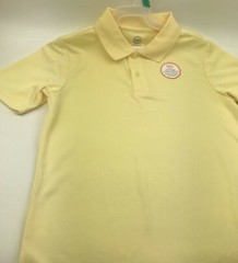 Boys Polo Shirt Size 10/12 Large Buttons Yellow Children Kids