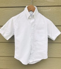 Tom Sawyer Elderwear Boys Size 6 White Short Sleeve School Uniform Shirt Top