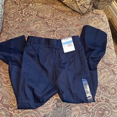 New Tags Boys French Toast School Uniform Pants Size 8 Navy Adjustable Waist