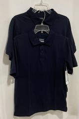2 George Boys School Uniform Navy Blue Short Sleeve Polo Shirts -Size XXL (18)