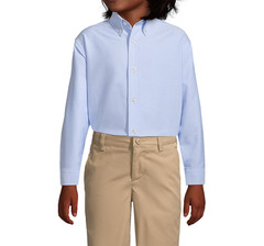 Lands Week Boys School Uniform Long Sleeve Solid Dress Shirt Blue 3-Pack – Sz 18