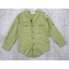 Vintage Boy Scouts of America Shirt Boys Large Official Uniform Patches 60s NY