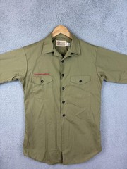 Vintage Boy Scouts Of America Shirt Boys M Green Official Uniform Short Sleeve