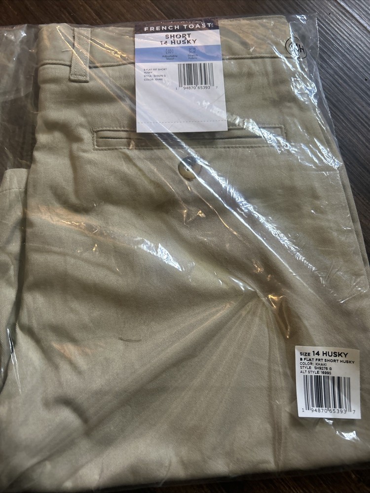 French Toast Boys Khaki Uniform Shorts Size 14 Husky NWT