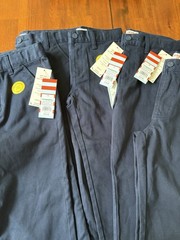 Cat and Jack Blue School Uniform Pants Boys NWT Adjustable Straight Skinny Husky