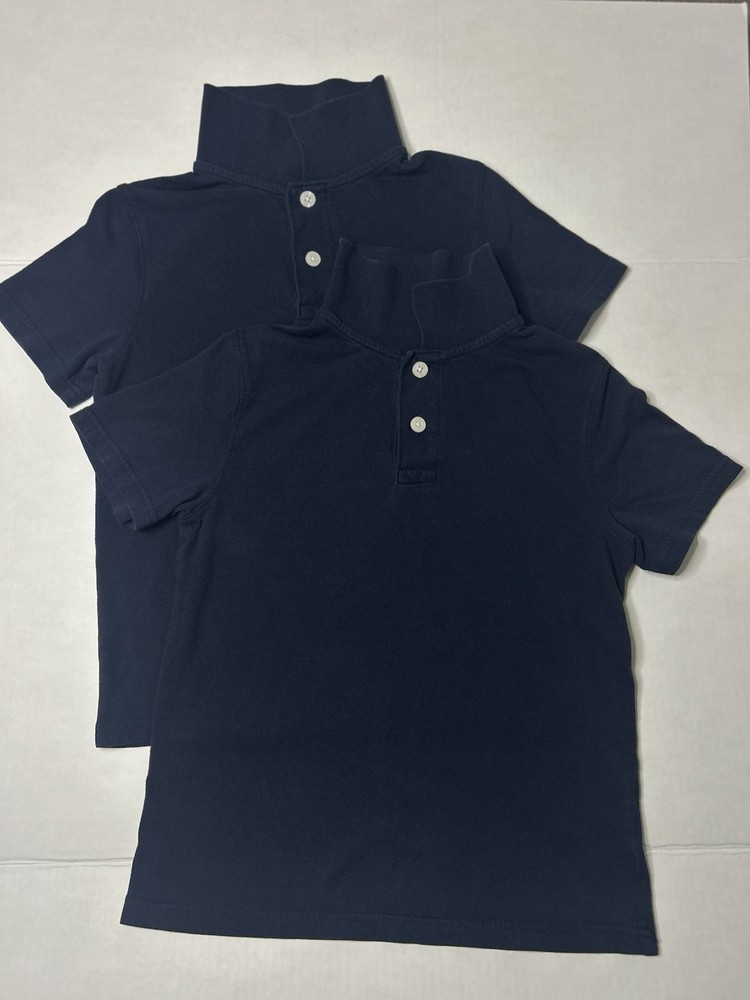 Cat & Jack Boys School Uniform Cotton Blend Navy Blue Polo Shirt Size S (6/7)