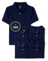 The Children’s Place Boy’s Uniform Pique Polo 5-Pack Blue Large (10/12) NWTS