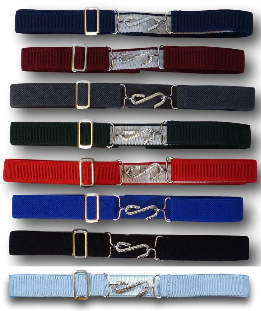 Traditional School Uniform Snake Belt – Metal ‘S’ Clasp Adult Size – 12 Colours