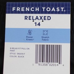 French Toast Boys’ Pull-on Relaxed Fit School Uniform Pant Black Size 14