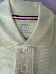 French Toast Boys Uniform Polo Shirt Long Sleeve Light Yellow XS (4/5)