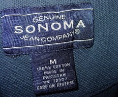 Sonoma M Navy Blue Polo Kids Shirt 10-12 Uniform Short Sleeve 30″ Chest Cotton